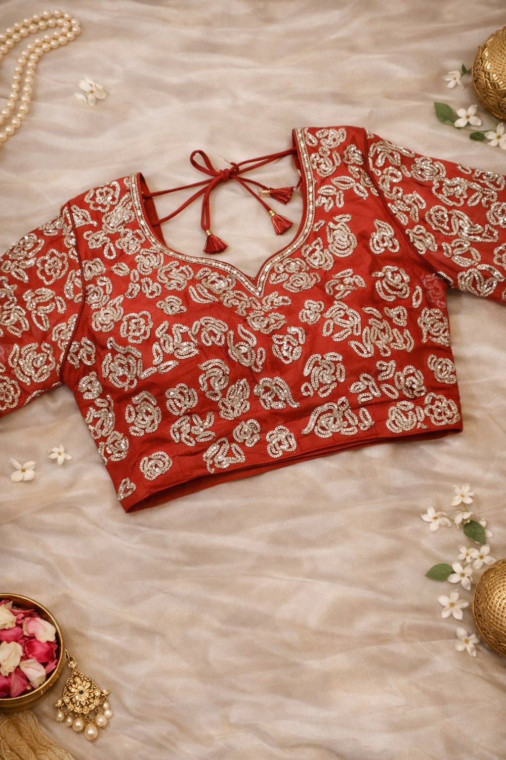 Organza Ombre Orange Designer Saree with Ready Blouse.