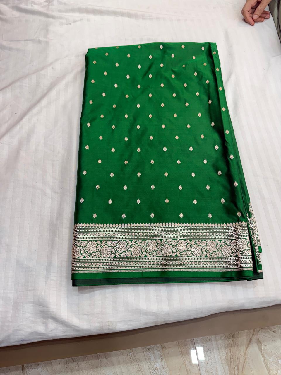 Green Mashru Katan Silk Saree tvisa