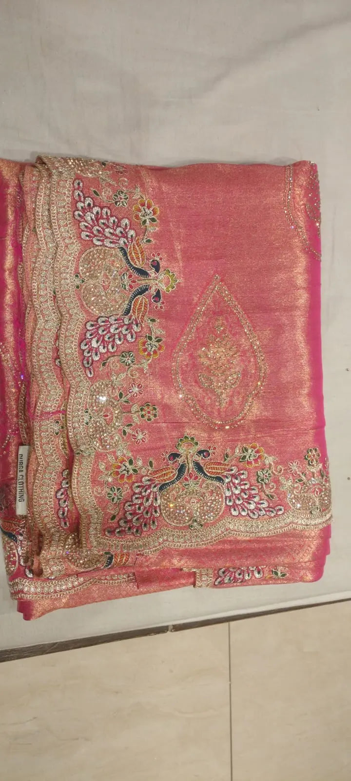 Pink Banarasi Silk Wedding Saree tvisa