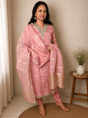 Rose Pink Embroidered Kurta Set