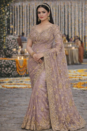 Lilac Heavy Embellished Saree with Designer Blouse tvisa