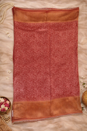 Tissue Silk Pearl Border Saree with Ready Blouse.