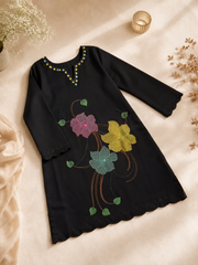 Premium Cotton Black Embroidered Co-ord Set