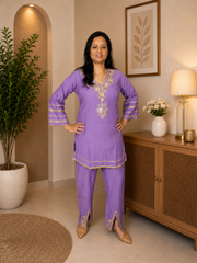 Lavender Embellished Co-ord Set