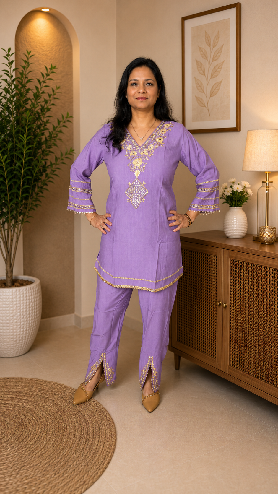 Lavender Embellished Co-ord Set