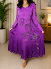 Purple Georgette Floor-Length Anarkali Set