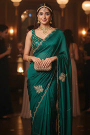 Dark Green Party Wear Saree tvisa