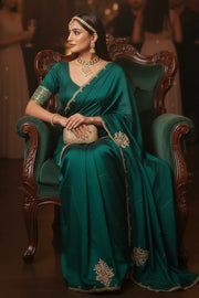 Dark Green Party Wear Saree tvisa