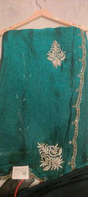 Dark Green Party Wear Saree tvisa