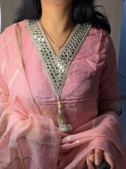 Rose Pink Embroidered Kurta Set