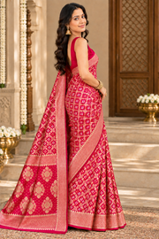 Rani Pink Khaddi Georgette Banarasi Saree