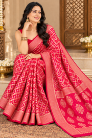 Rani Pink Khaddi Georgette Banarasi Saree