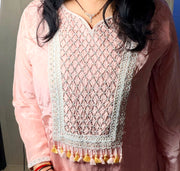 Blush Pink Shimmer Kurta Set