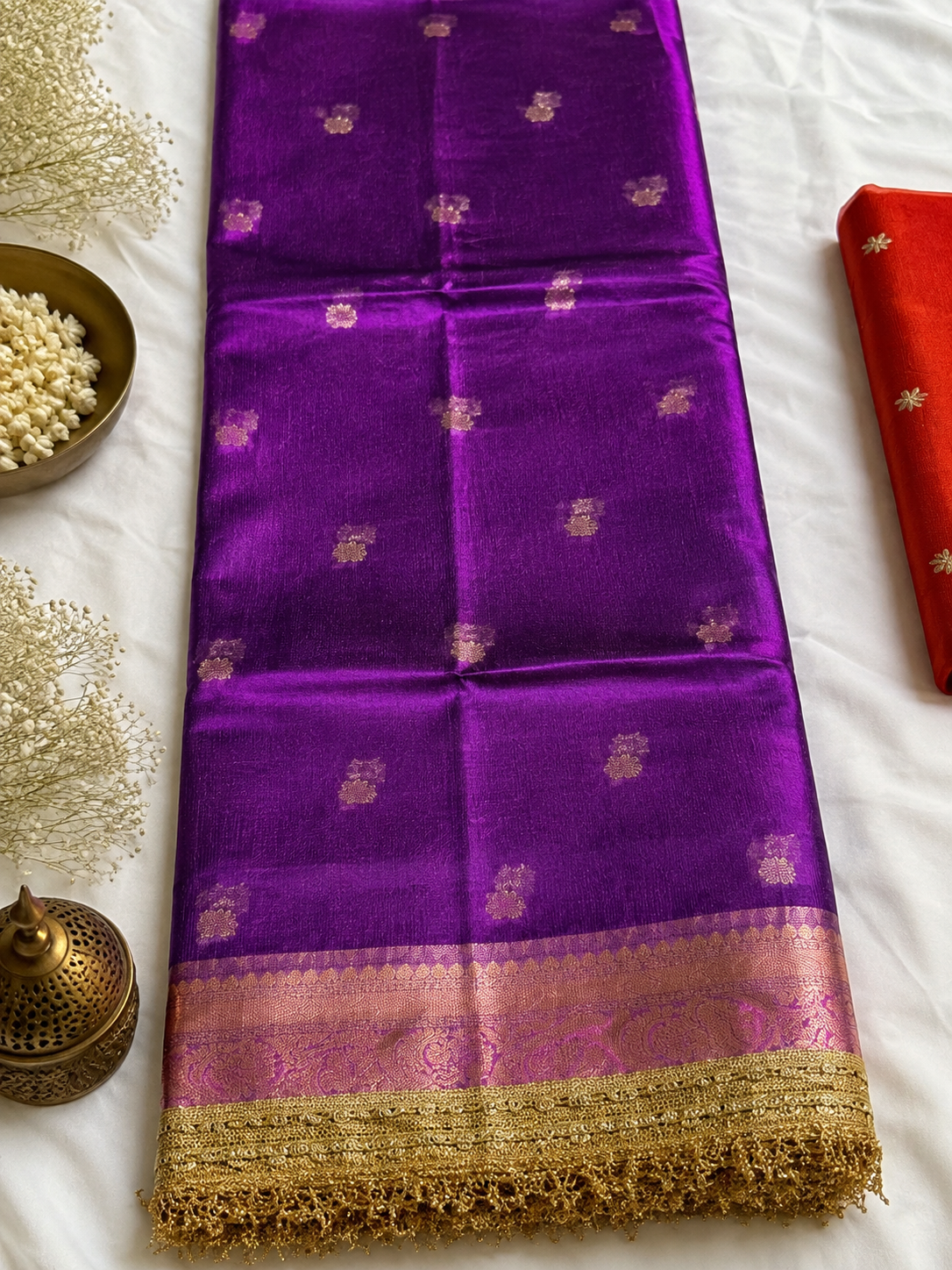 Royal Purple Tissue Silk Saree