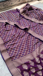 Purple Khaddi Georgette Banarasi Saree
