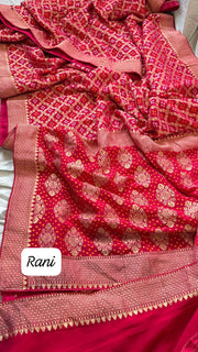 Rani Pink Khaddi Georgette Banarasi Saree
