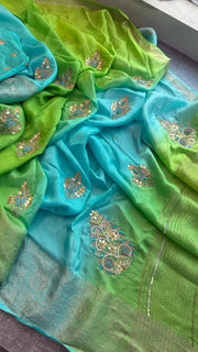 Dual-Tone Silk Saree tvisa