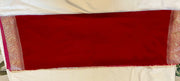 Plain Deep Red Pure Mashru Silk Saree with Zari Border tvisa