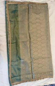 Sage Green Pure Tissue Silk Saree with Gold Embroidery.